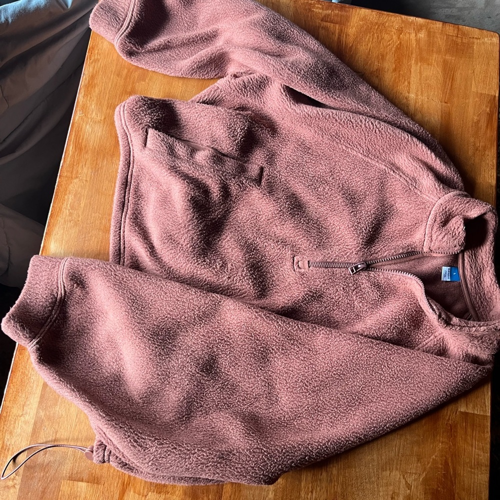Mauve Cropped Fleece Sweatshirt
